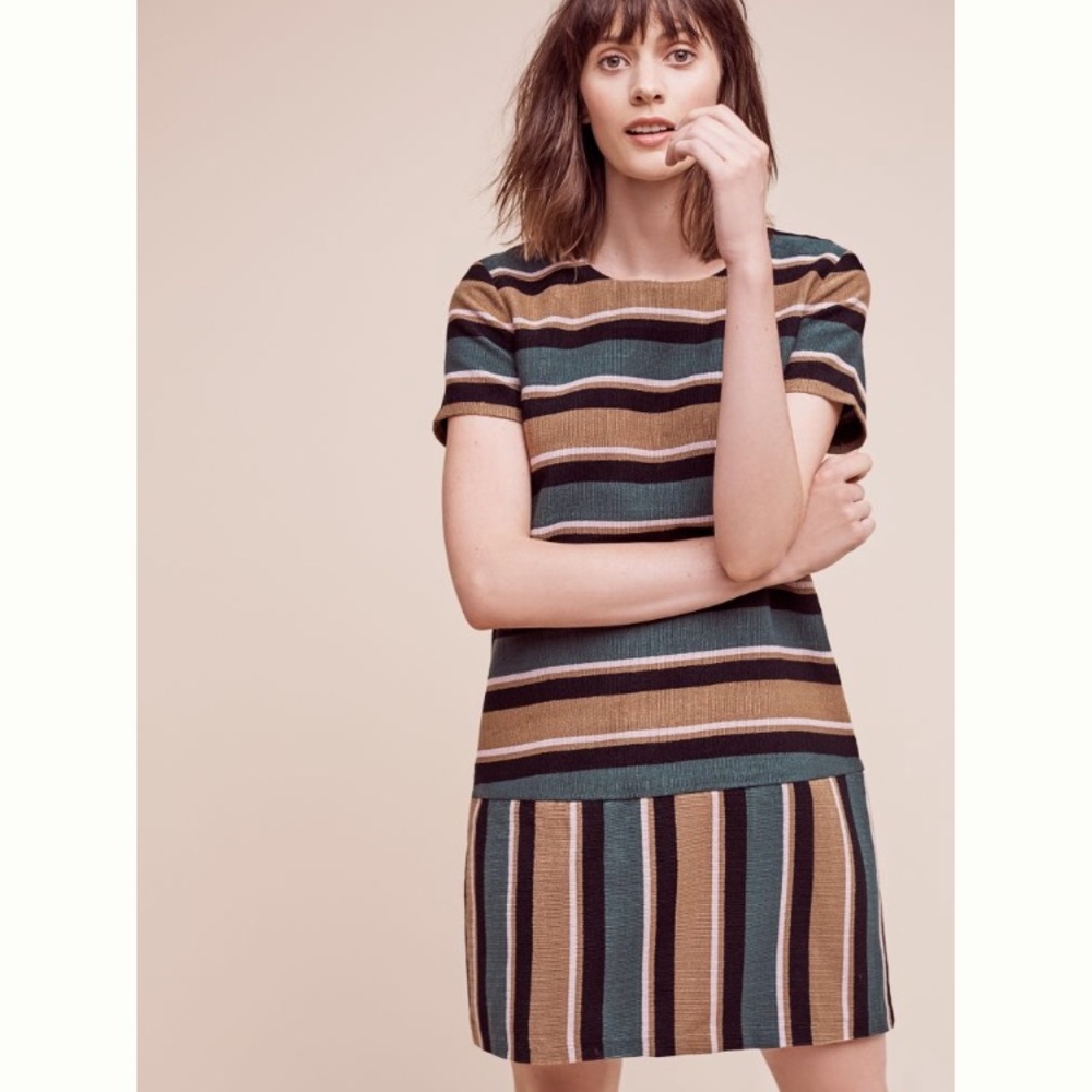 Anthropologie Maeve Clea Stripe Shift Dress MP